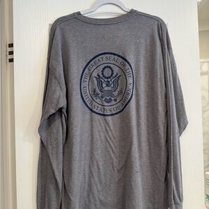 Gray Long Sleeve Shirt with Seal Design